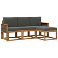 Outdoor-Sofagarnitur mit Kissen 4 pcs Natur und Anthrazit