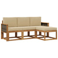 Outdoor-Sofagarnitur mit Kissen 4 pcs Natur