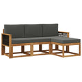 Outdoor-Sofagarnitur mit Kissen 4 pcs Natur und Anthrazit