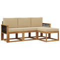 Outdoor-Sofagarnitur mit Kissen 4 pcs Natur