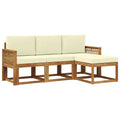 Outdoor-Sofagarnitur 4 pcs Natur und Creme Polyester