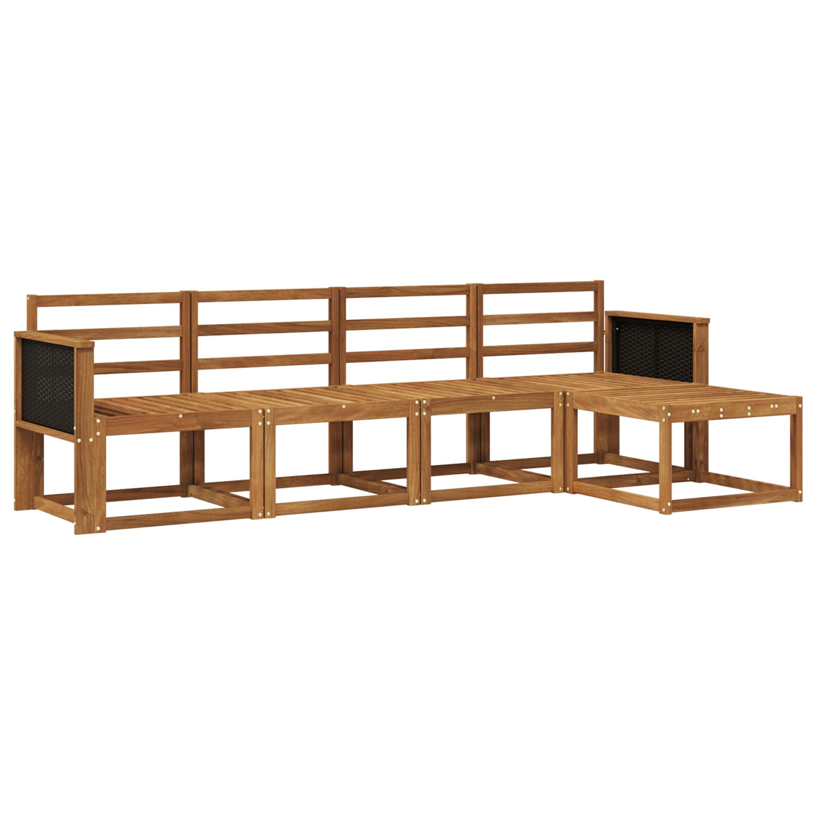 Outdoor-Sofagarnitur 5 pcs Natur Massivholz Akazie