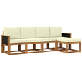 Outdoor-Sofagarnitur 5 pcs Natur und Creme Polyester