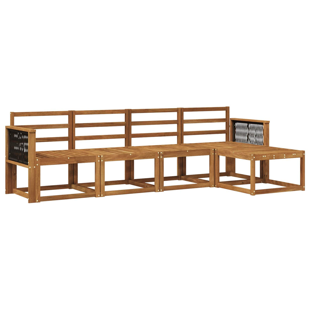 Outdoor-Sofagarnitur 5 pcs Natur Massivholz Akazie