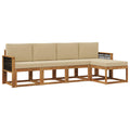 Outdoor-Sofagarnitur 5 pcs Natur und Beige Polyester