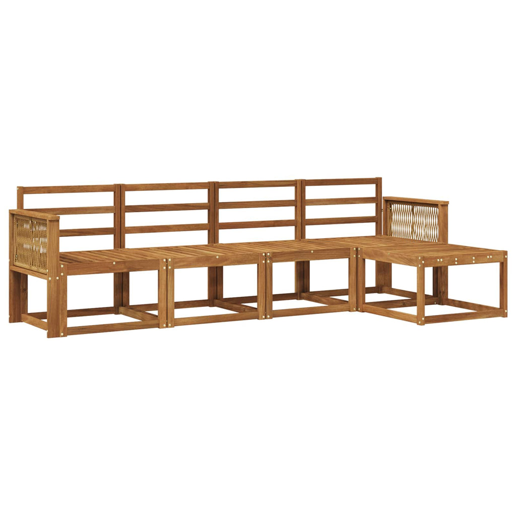 Outdoor-Sofagarnitur 5 pcs Natur Massivholz Akazie