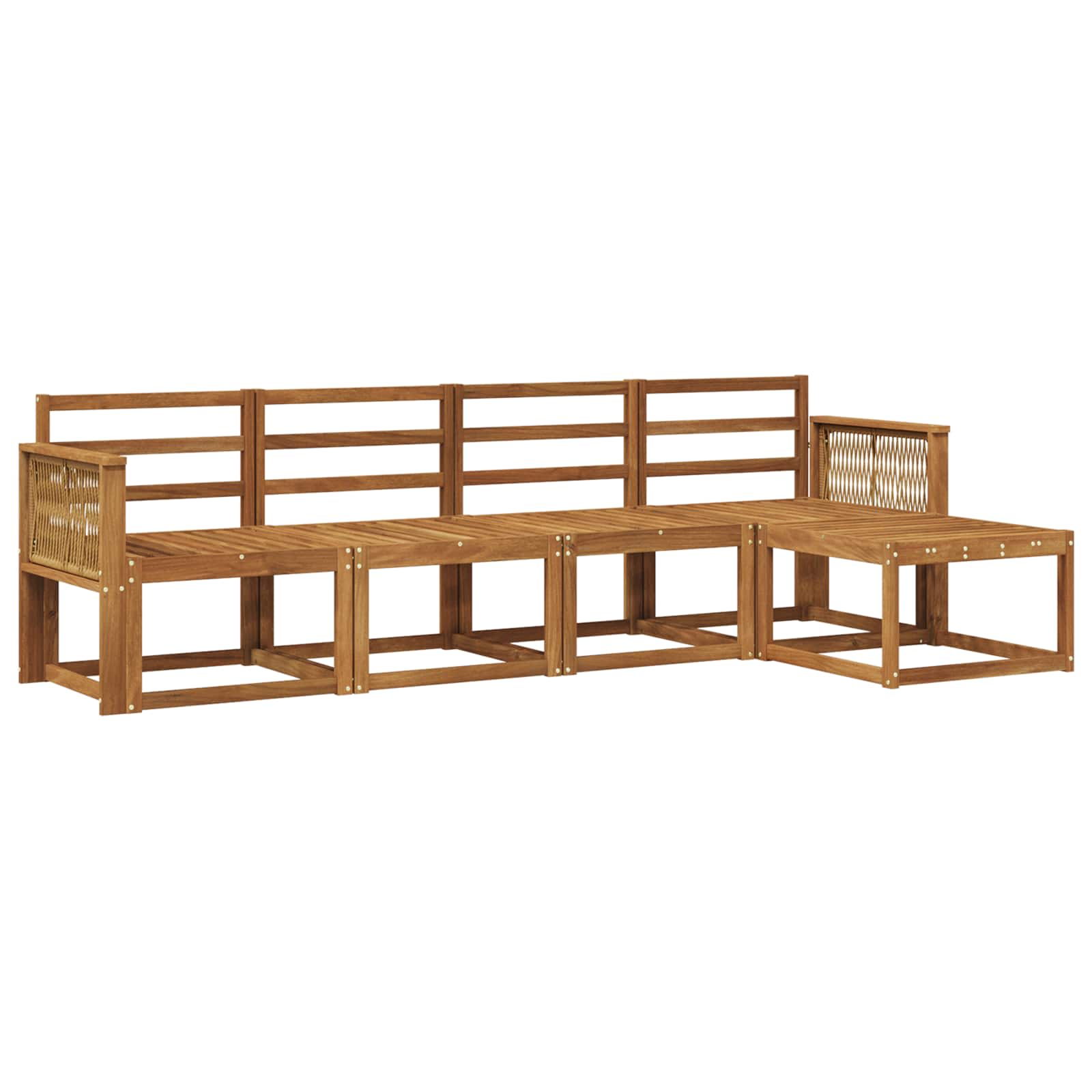 Outdoor-Sofagarnitur 5 pcs Natur Massivholz Akazie