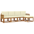 Outdoor-Sofagarnitur 5 pcs Natur und Creme Polyester