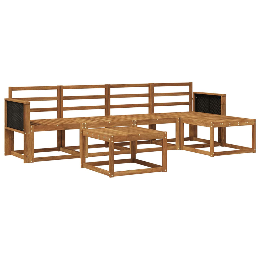 Outdoor-Sofagarnitur 6 pcs Natur Massivholz Akazie
