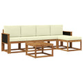 Outdoor-Sofagarnitur 6 pcs Natur und Creme Polyester