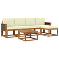 Outdoor-Sofagarnitur 6 pcs Natur und Creme Polyester