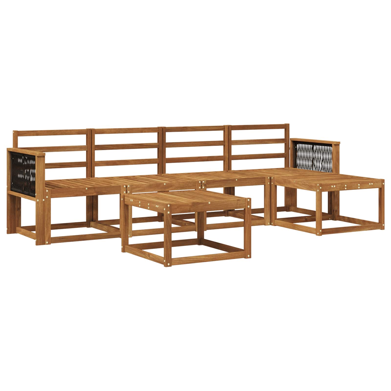 Outdoor-Sofagarnitur 6 pcs Natur Massivholz Akazie