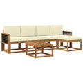 Outdoor-Sofagarnitur 6 pcs Natur und Creme Polyester