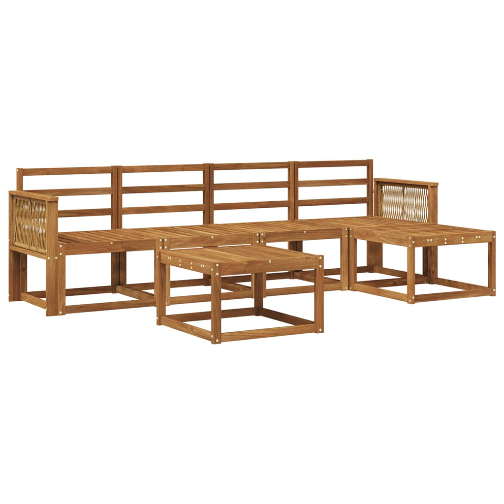 Outdoor-Sofagarnitur 6 pcs Natur Massivholz Akazie