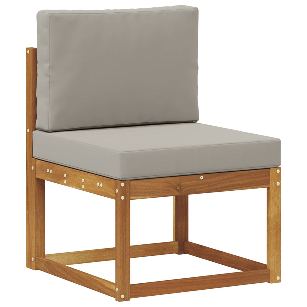 Outdoor-Sofagarnitur 6 pcs Natürlich und Hellgrau Polyester