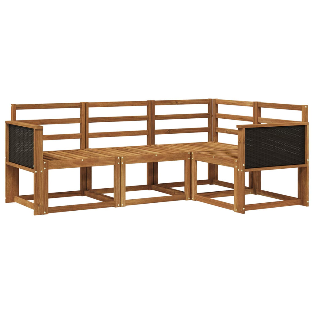 Outdoor-Sofagarnitur 4 pcs Natur Massivholz Akazie