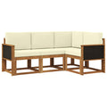 Outdoor-Sofagarnitur 4 pcs Natur und Creme Polyester