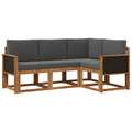Outdoor-Sofagarnitur 4 pcs Natur und Anthrazit Polyester