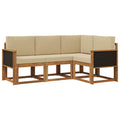 Outdoor-Sofagarnitur 4 pcs Natur und Beige Polyester