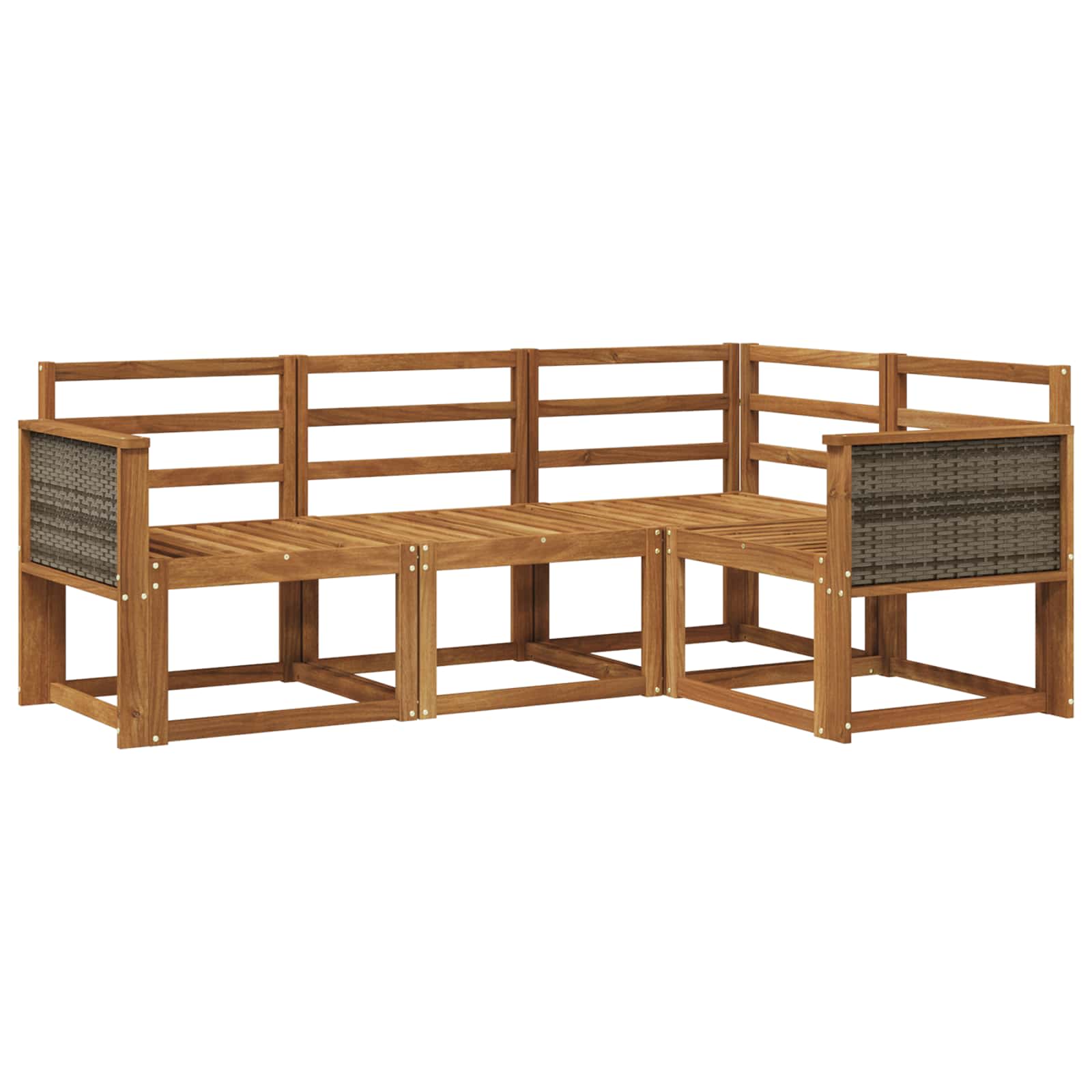 Outdoor-Sofagarnitur 4 pcs Natur Massivholz Akazie