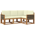 Outdoor-Sofagarnitur 4 pcs Natur und Creme Polyester