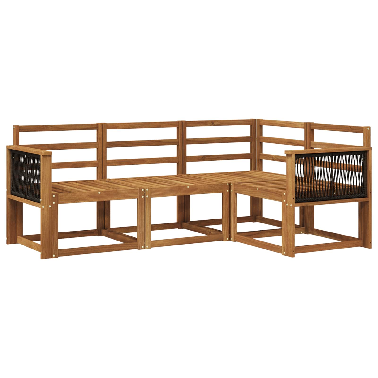 Outdoor-Sofagarnitur 4 pcs Natur Massivholz Akazie