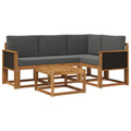 Outdoor-Sofagarnitur 5 pcs Natur und Anthrazit Polyester