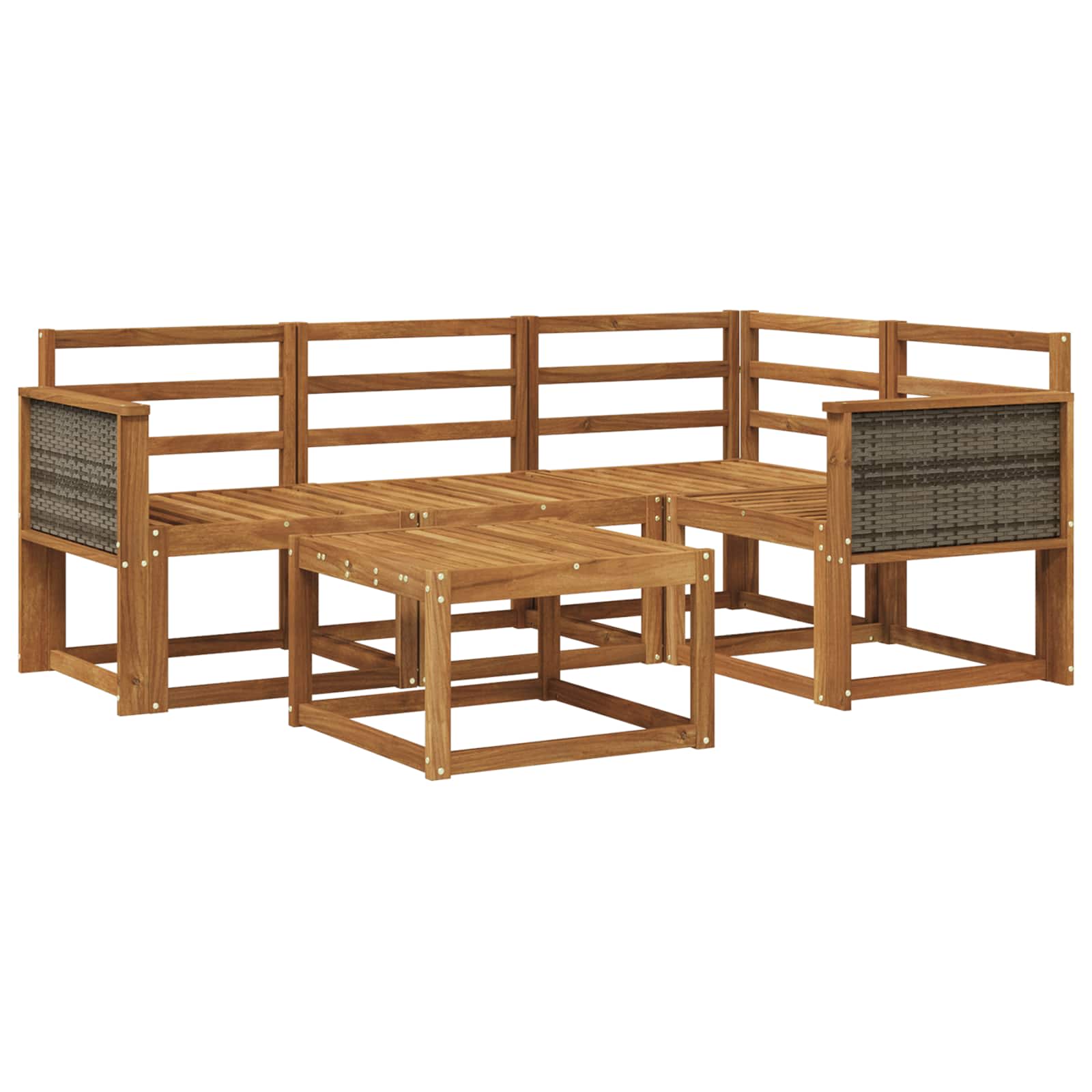 Outdoor-Sofagarnitur 5 pcs Natur Massivholz Akazie