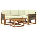 Outdoor-Sofagarnitur 5 pcs Natur und Creme Polyester
