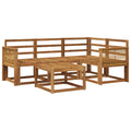 Outdoor-Sofagarnitur 5 pcs Natur Massivholz Akazie