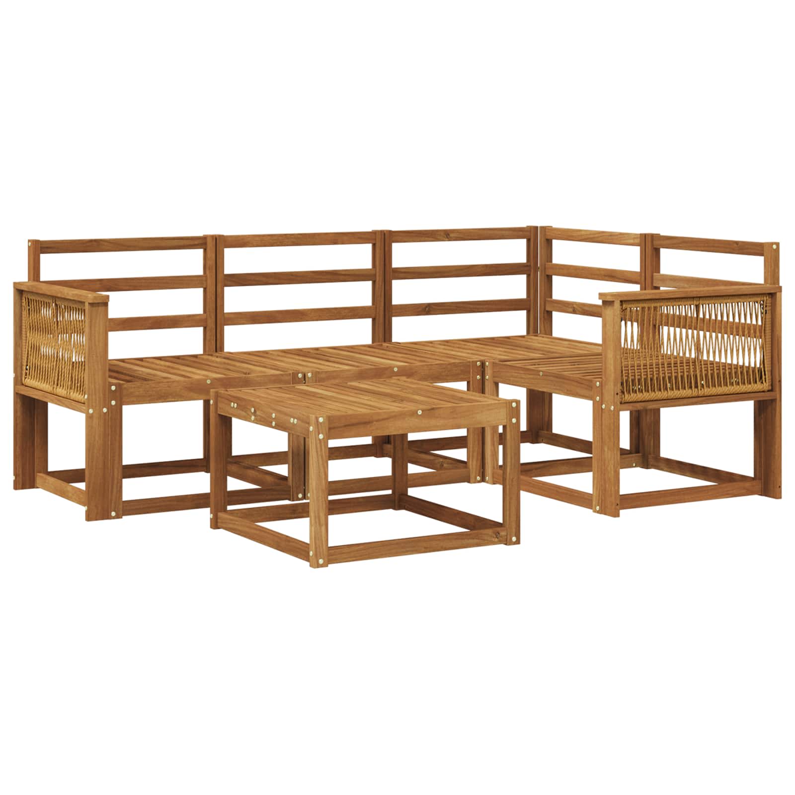 Outdoor-Sofagarnitur 5 pcs Natur Massivholz Akazie