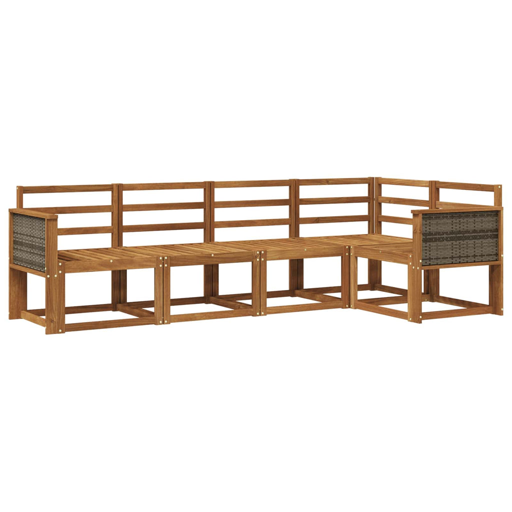 Outdoor-Sofagarnitur 5 pcs Natur Massivholz Akazie