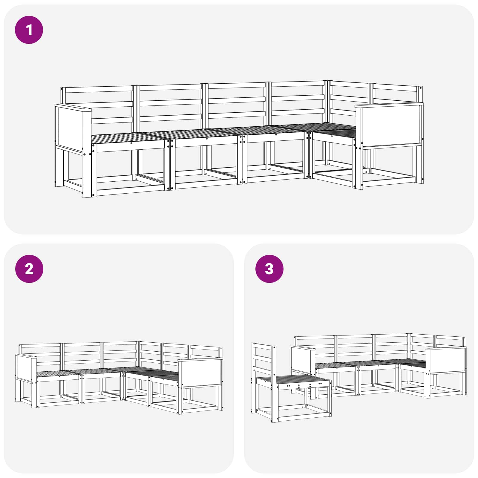 Outdoor-Sofagarnitur 5 pcs Natur Massivholz Akazie