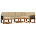 Outdoor-Sofagarnitur 5 pcs Natur und Beige Polyester