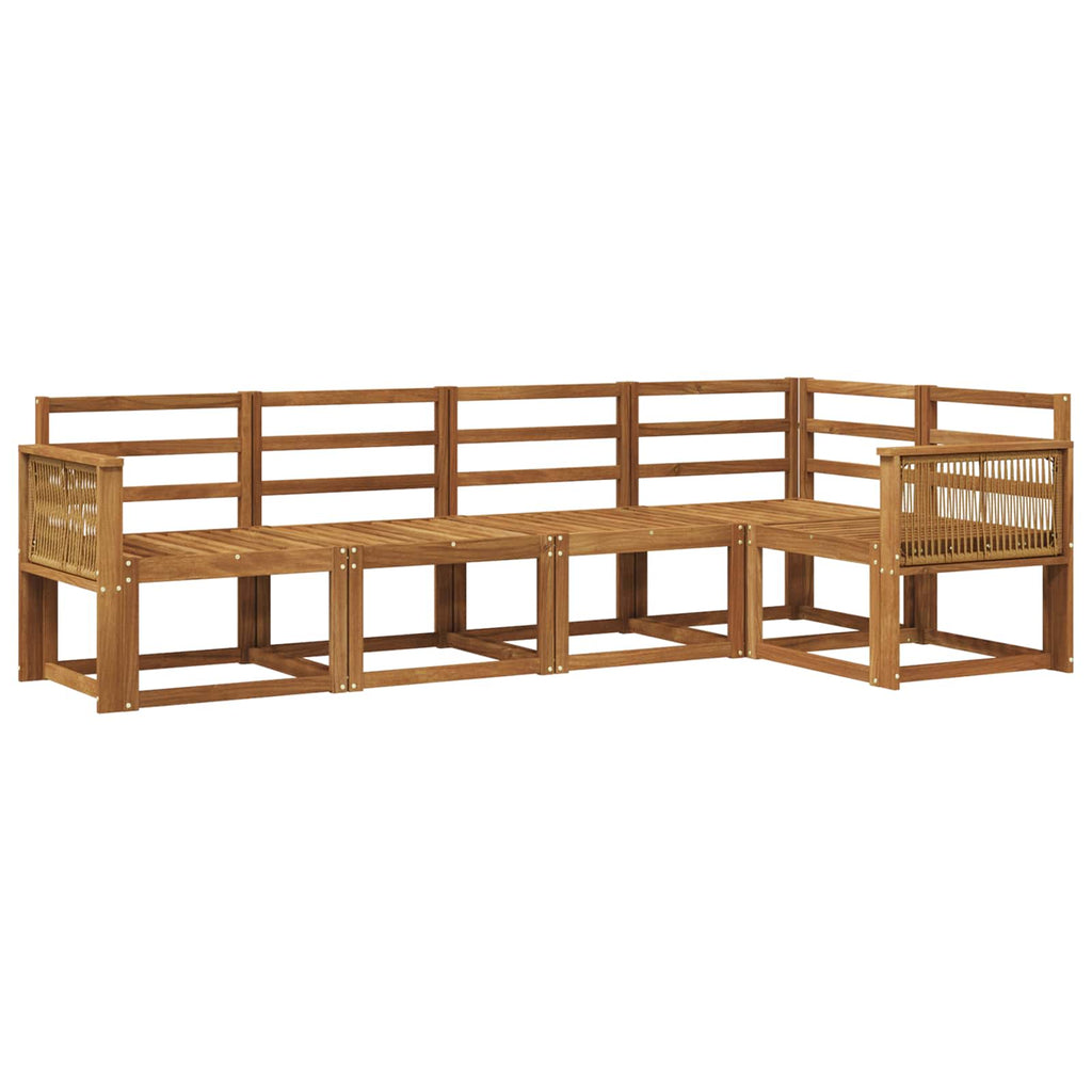 Outdoor-Sofagarnitur 5 pcs Natur Massivholz Akazie