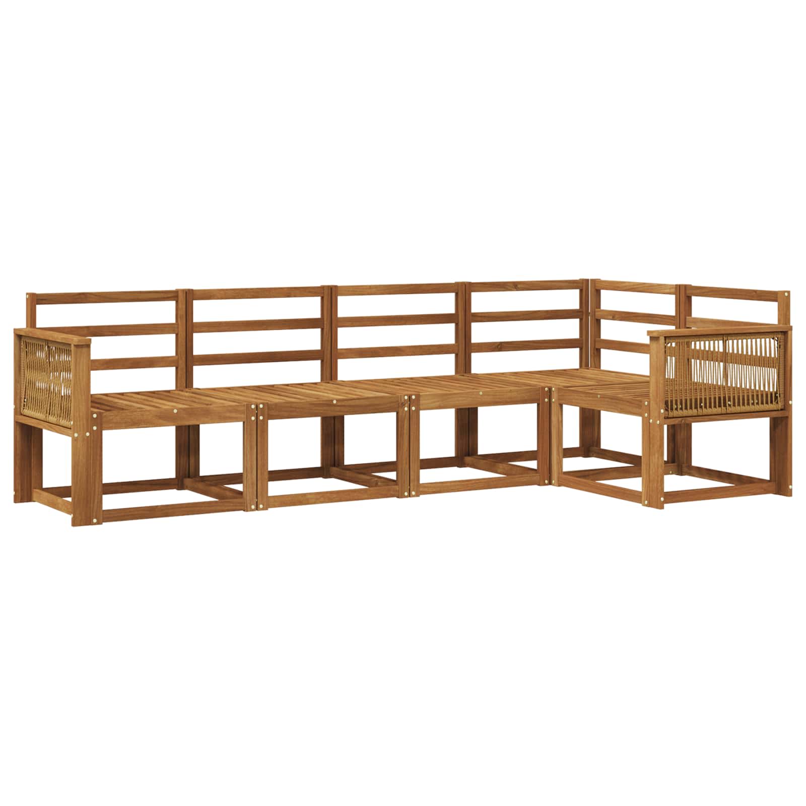 Outdoor-Sofagarnitur 5 pcs Natur Massivholz Akazie