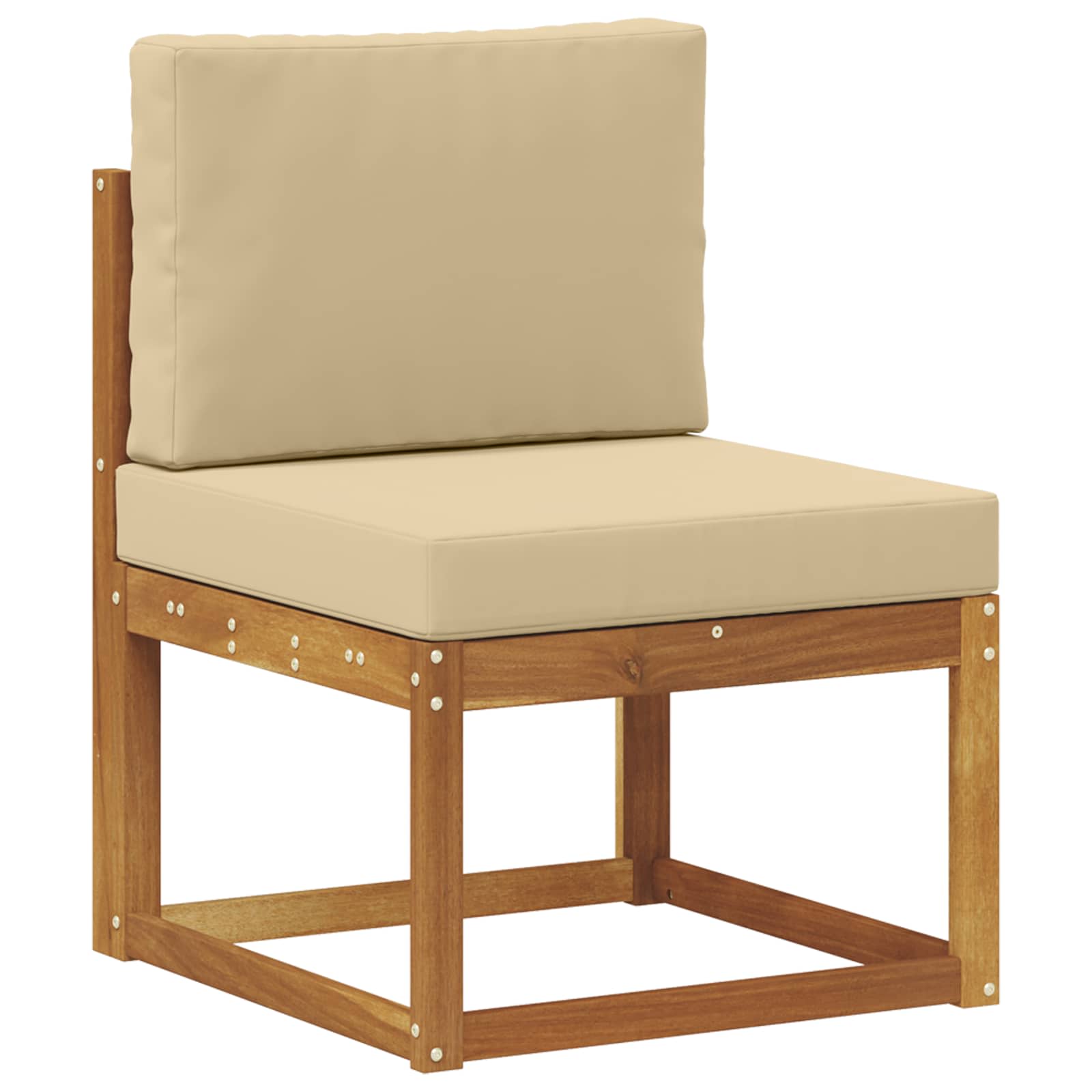 Outdoor-Sofagarnitur 5 pcs Natur und Beige Polyester