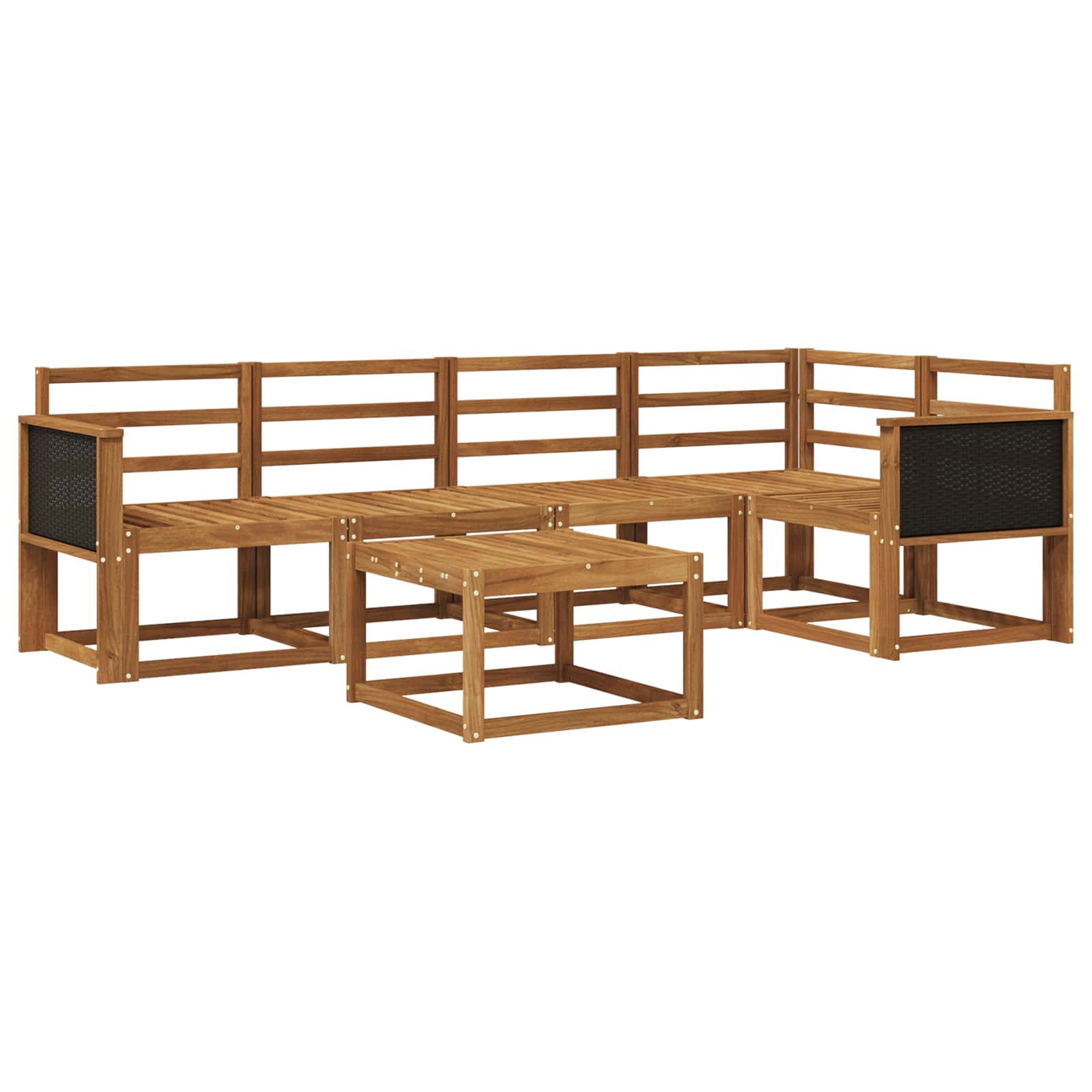 Outdoor-Sofagarnitur 6 pcs Natur Massivholz Akazie