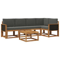 Outdoor-Sofagarnitur mit Kissen 6 pcs Natur und Anthrazit
