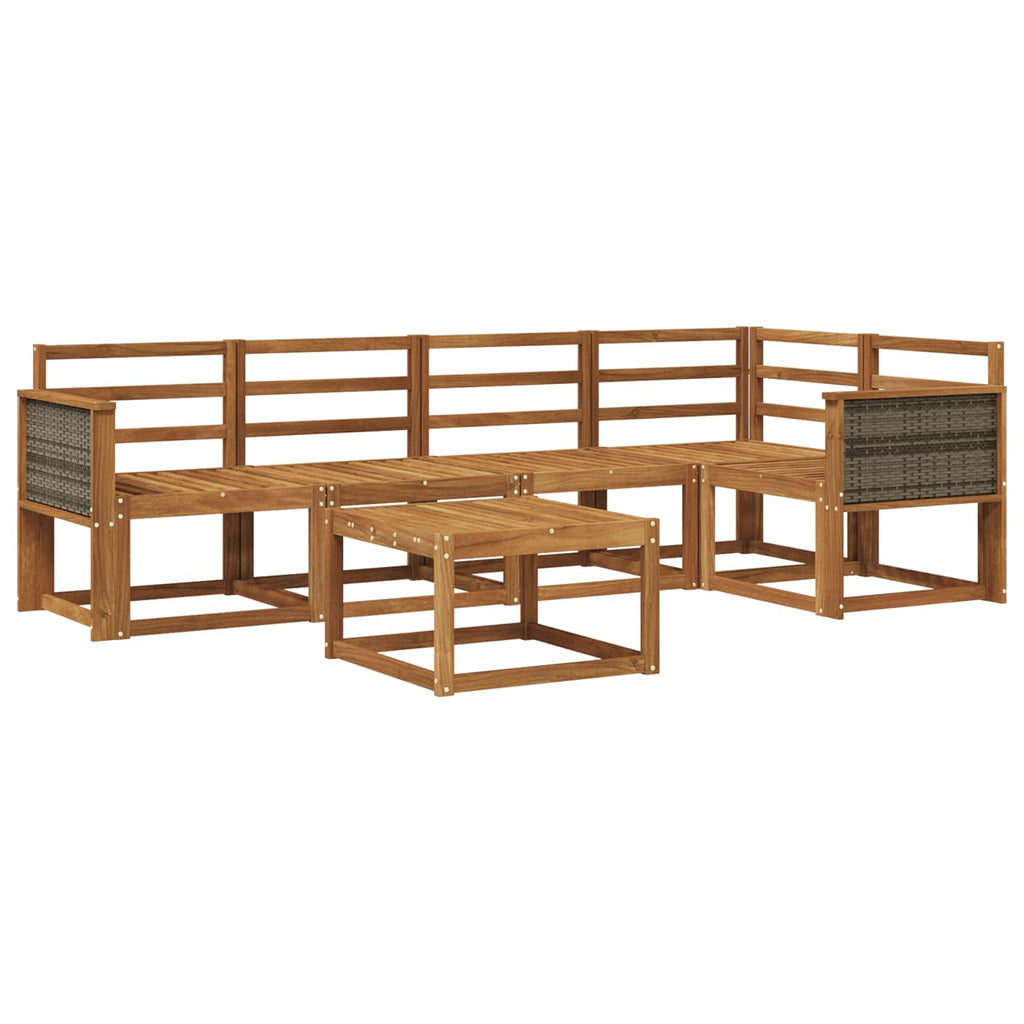 Outdoor-Sofagarnitur 6 pcs Natur Massivholz Akazie