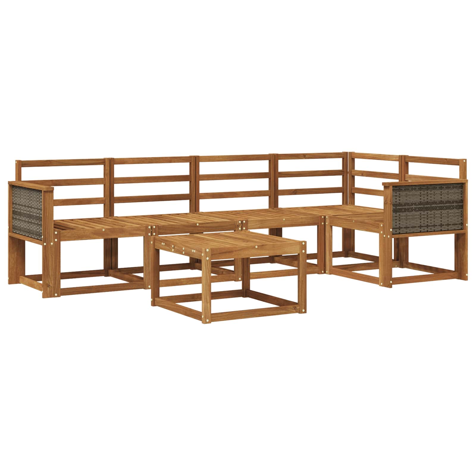 Outdoor-Sofagarnitur 6 pcs Natur Massivholz Akazie