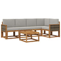 Outdoor-Sofagarnitur mit Kissen 6 pcs Natürlich und Hellgrau