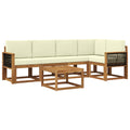 Outdoor-Sofagarnitur 6 pcs Natur und Creme Massivholz Akazie