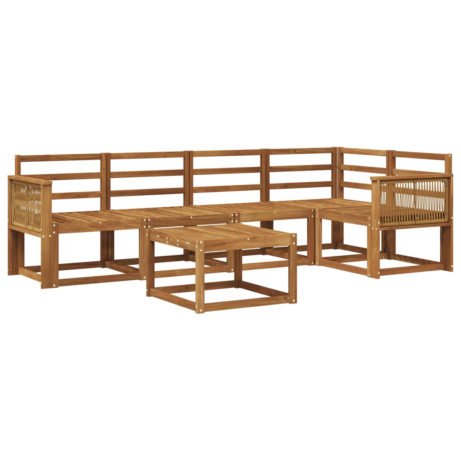 Outdoor-Sofagarnitur 6 pcs Natur Massivholz Akazie