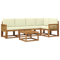 Outdoor-Sofagarnitur 6 pcs Natur und Creme Massivholz Akazie