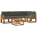 Outdoor-Sofagarnitur mit Kissen 6 pcs Natur und Anthrazit