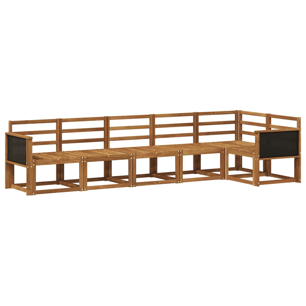 Outdoor-Sofagarnitur 6 pcs Natur Massivholz Akazie