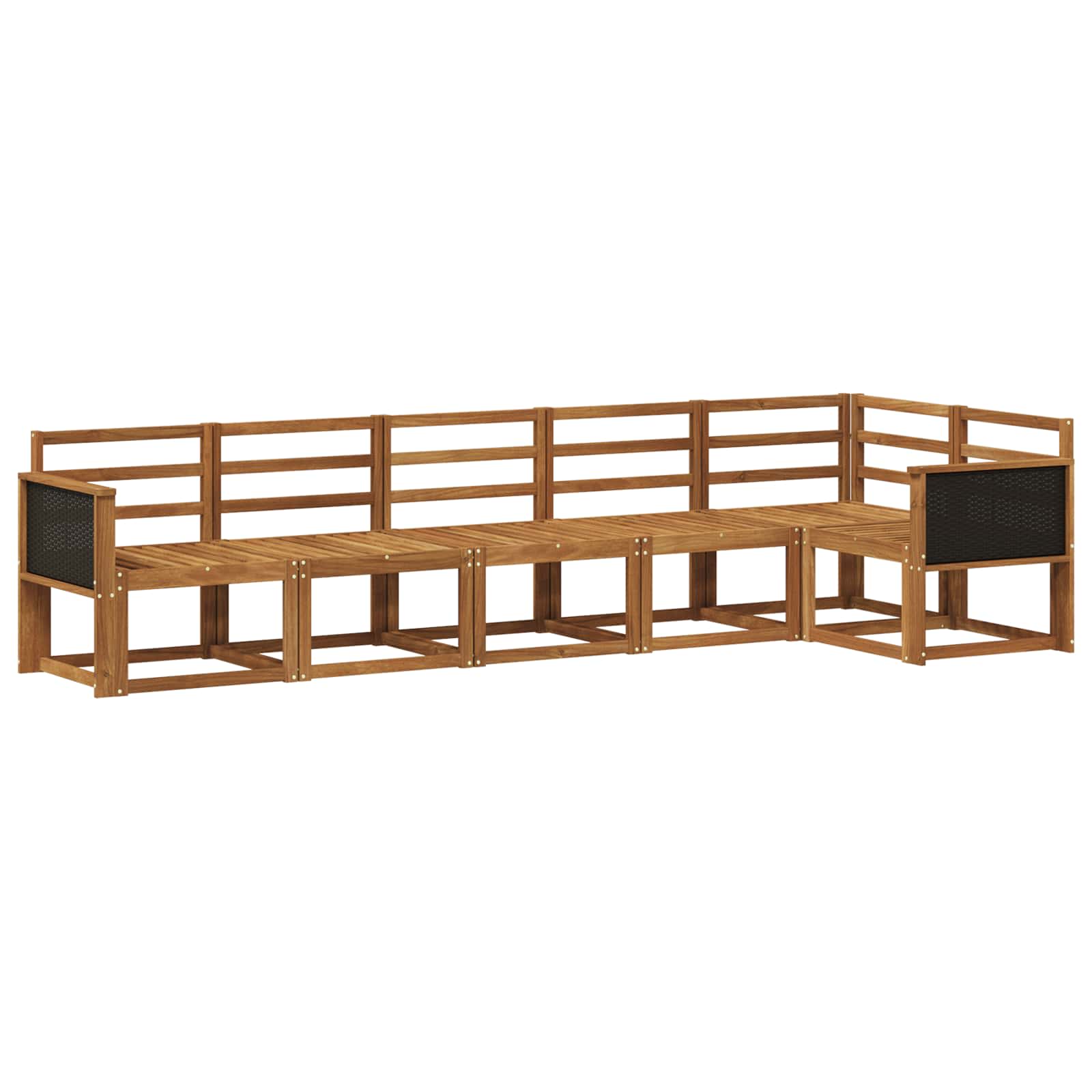 Outdoor-Sofagarnitur 6 pcs Natur Massivholz Akazie