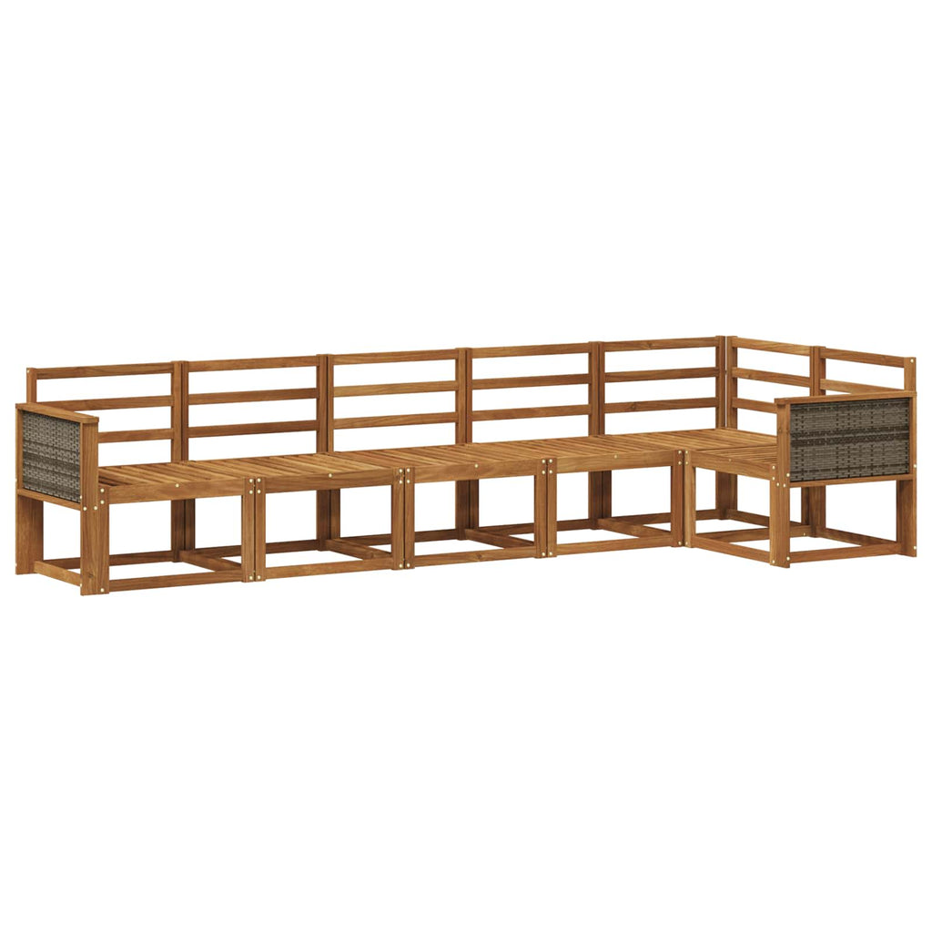 Outdoor-Sofagarnitur 6 pcs Natur Massivholz Akazie
