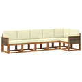 Outdoor-Sofagarnitur mit Kissen 6 pcs Natur und Creme Polyester